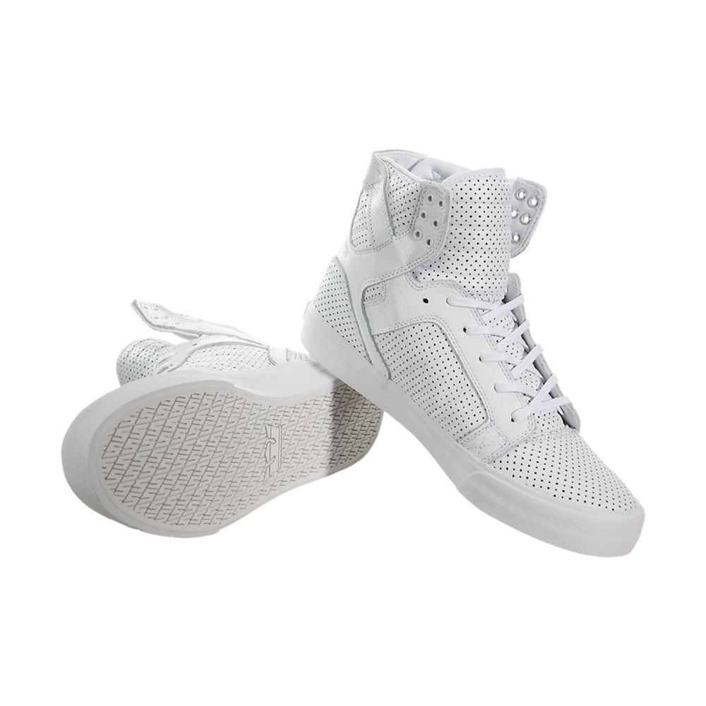 Baskets Montantes Supra SkyTop HF Blanche White/White Homme | NMV-63360591